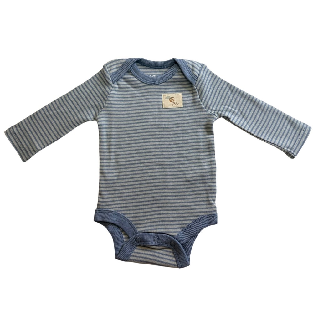 Bliss by Garanimals Baby Boys 3PK Outfit Set Blue Grey Stripe Airplane 3-6M NWT - Picture 3 of 6